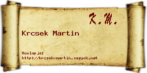 Krcsek Martin névjegykártya