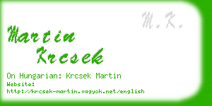 martin krcsek business card